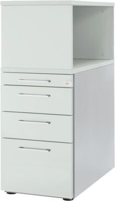 Schäfer Shop Genius Standcontainer mit Aufsatzregal, abschließbar, Lichtgrau - Bild 1