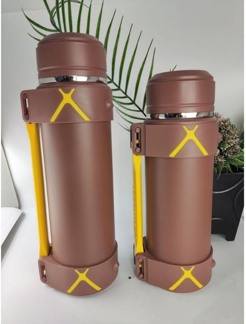 Binchi Keji Thermosflasche aus 304 Edelstahl, vakuumisoliert, braun, 2000 ml - Bild 1
