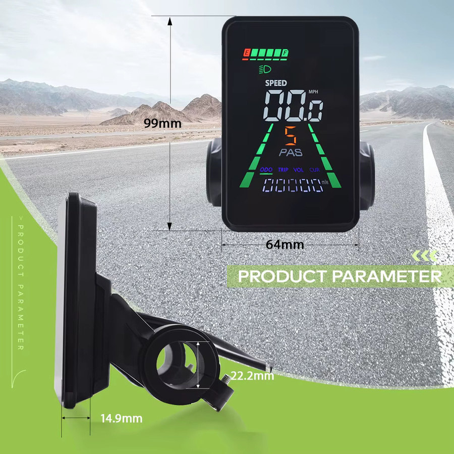 Haytrix E-Bike Display L5 UART2 Tachometer mit Geschwindigkeitssteuerung in Schwarz - Bild 6