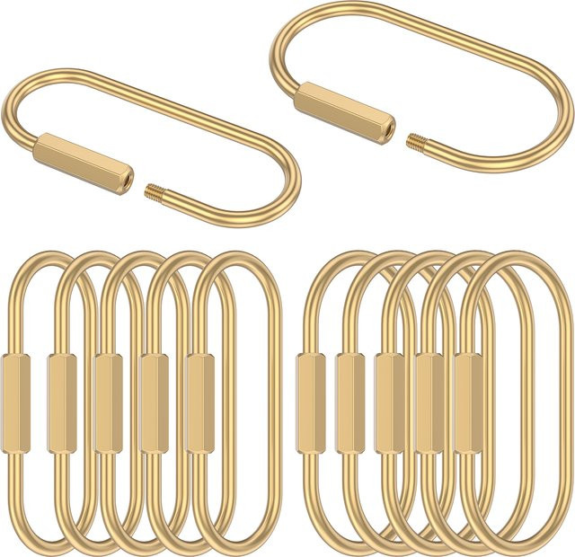 Schlüsselanhänger Messing, ovaler Karabiner, Herren - Bild 1