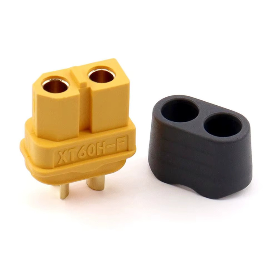Amass XT60BE-M-F Stecker in Schwarz und Gelb mit Abdeckung für RC FPV Motor ESC - Bild 1