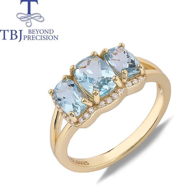 TBJ Ring 925 Sterlingsilber, Topas, Damen - Bild 1