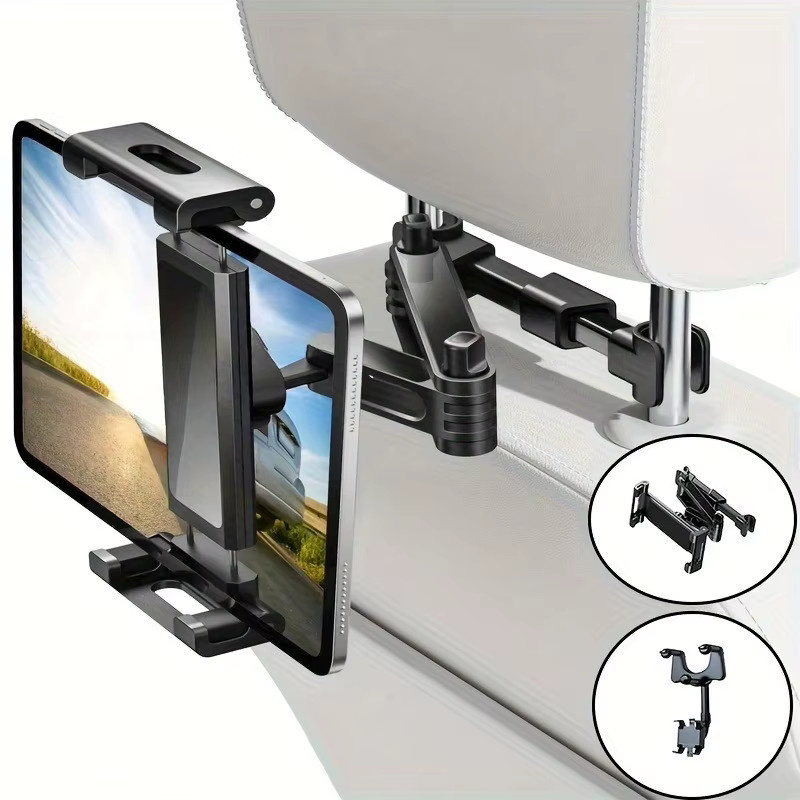 Multifunktionaler Autotelefonhalter und iPad-Tablet-Halterung für die Rücksitze in Schwarz - Bild 4