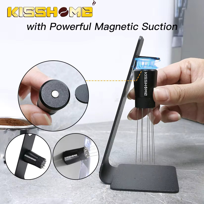 KISSHOME WDT-Tool Magnetischer Espresso-Rührer in Schwarz für Delonghi Breville E61 Siebträger Barista-Zubehör - Bild 2