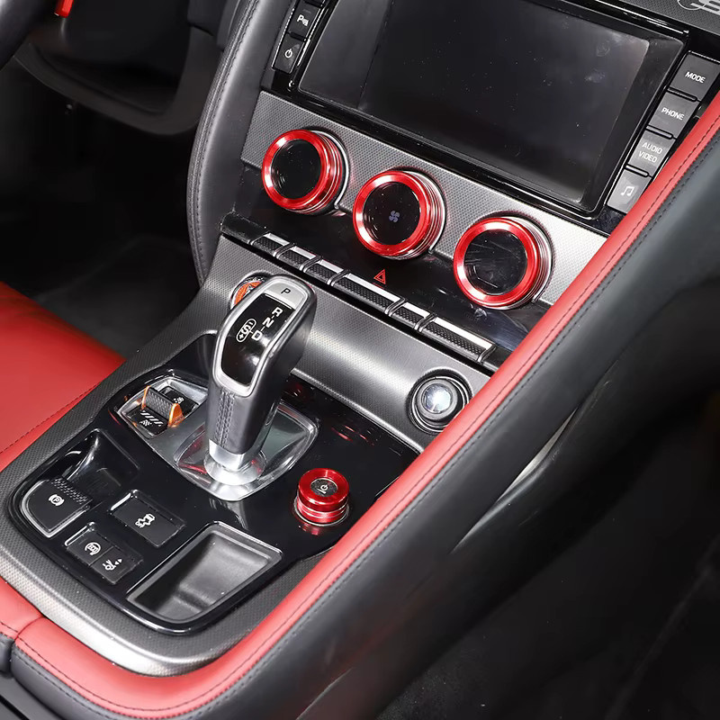 Suetlcoity Aluminium Legierung Klimaanlage Schalter Ring Abdeckung für Jaguar F-TYPE 2013-2025 in Rot - Bild 3