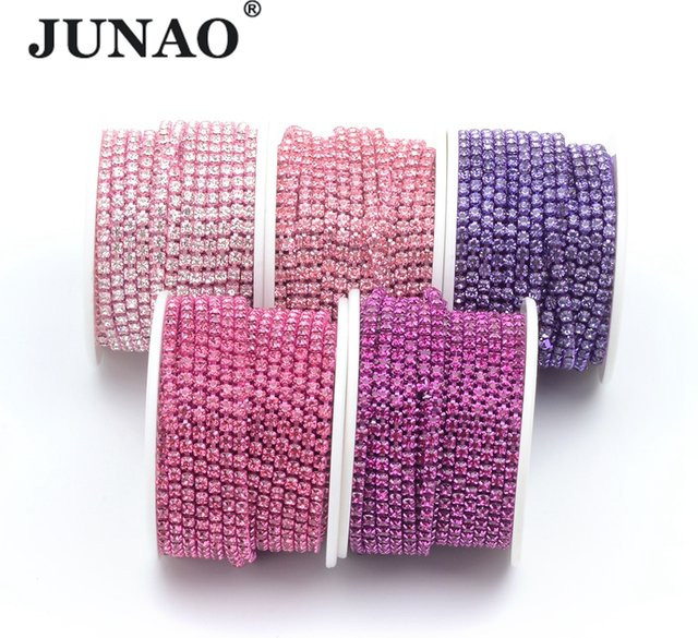 JUNAO Kristall Strass Kette, Rot, Glas, für Schuhe und Kleidung - Bild 1