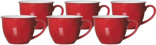 Ritzenhoff & Breker Jumbotassen Doppio aus Porzellan, Rot, 6er Set, 350 ml - Bild 1