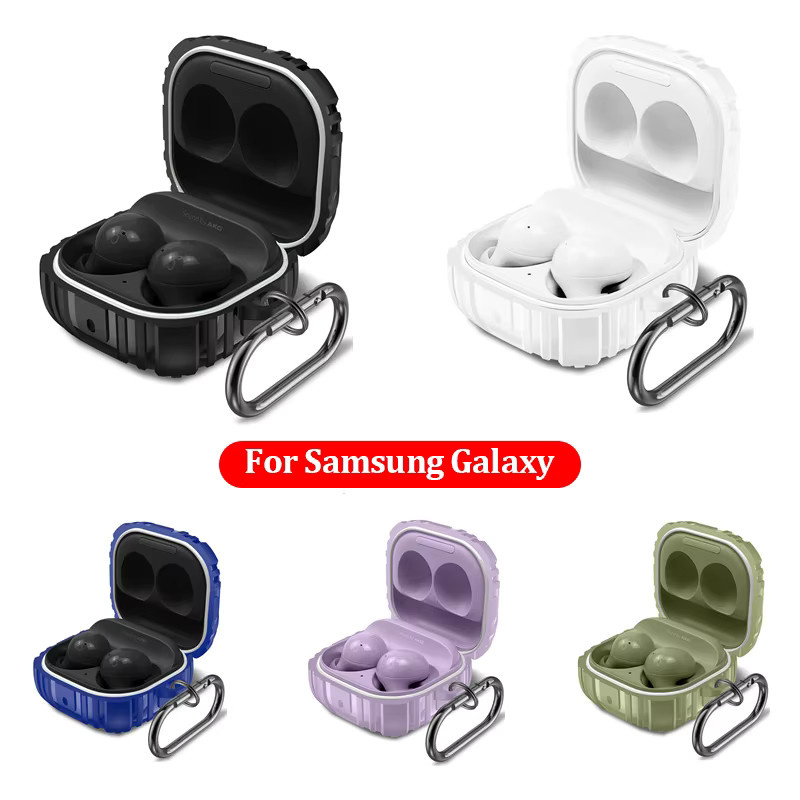 Stoßfeste TPU Schutzhülle für Samsung Galaxy Buds 2 Pro, Buds Live und Buds FE in Schwarz - Bild 2