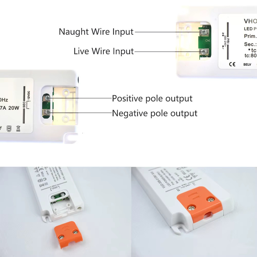 CENFAYA Ultradünnes LED-Netzteil für LED-Streifen, DC 12V 24V, Farbe: Weiß - Bild 1
