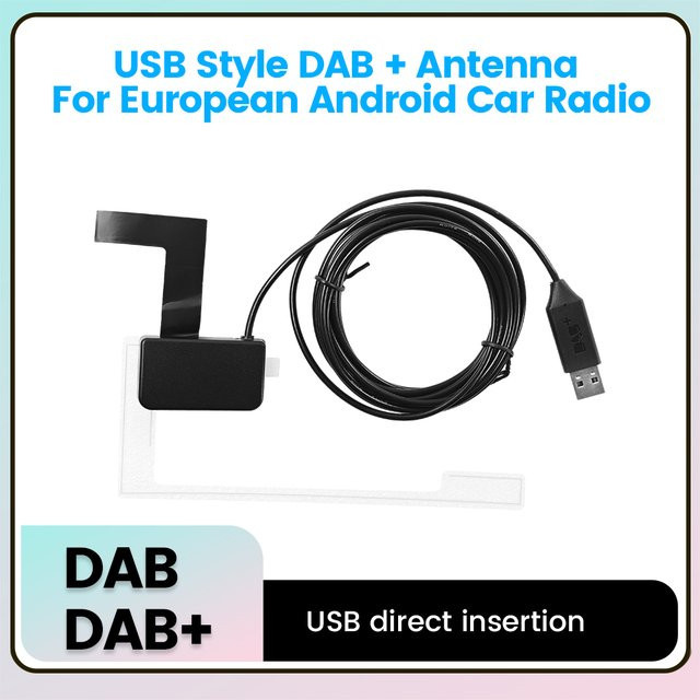 NAVIFANS DAB+ Antenne mit USB-Adapter und GPS für europäische Android-Autoradios, Schwarz - Bild 1