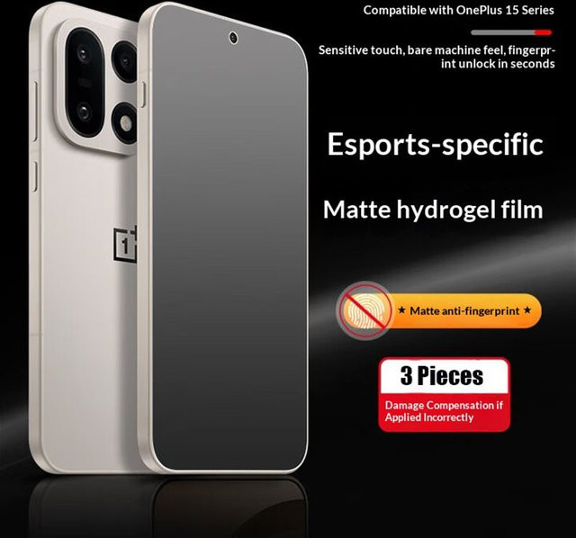 3 Stück Matte Hydrogel Displayschutzfolien Full Cover für OnePlus 15 13 12 11 10 Pro, Transparent - Bild 1