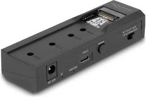 Delock 64253 USB-C 3.1 Gen2 Schnittstellenkarte in Schwarz mit 1x USB-C Buchse, 1x M.2 Key M Buchse und SATA 6 Gb/s - Bild 1