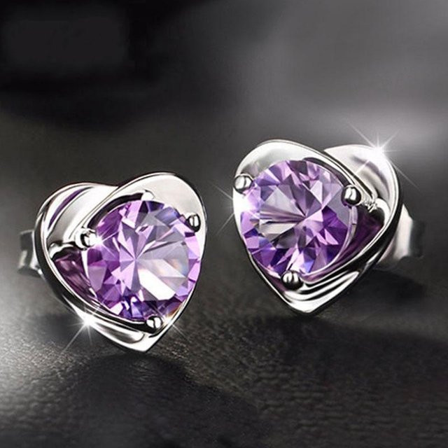 Lucky Star Jewelry Ohrstecker 925 Silber, Amethyst, Damen - Bild 1