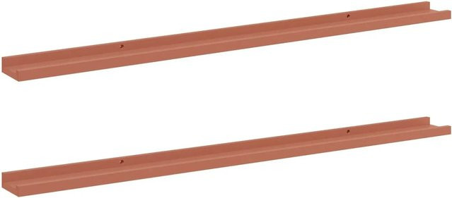 vidaXL Wandregal Set aus Holzwerkstoff in Rot, 2 Stück, B: 115 cm, H: 9 cm, T: 3 cm - Bild 1