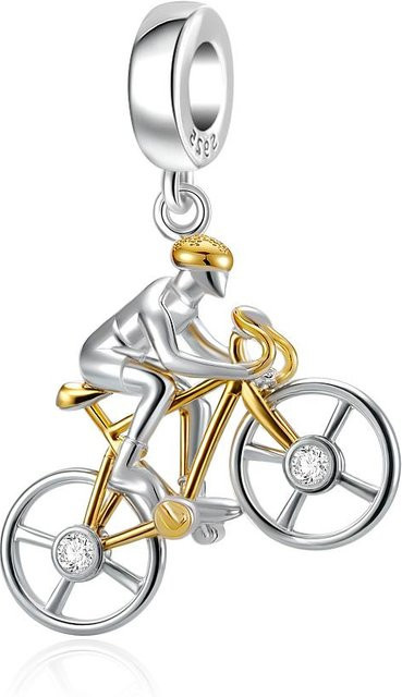 Charm Fahrrad Motorrad, Kupfer, Zirkonia, Unisex - Bild 1