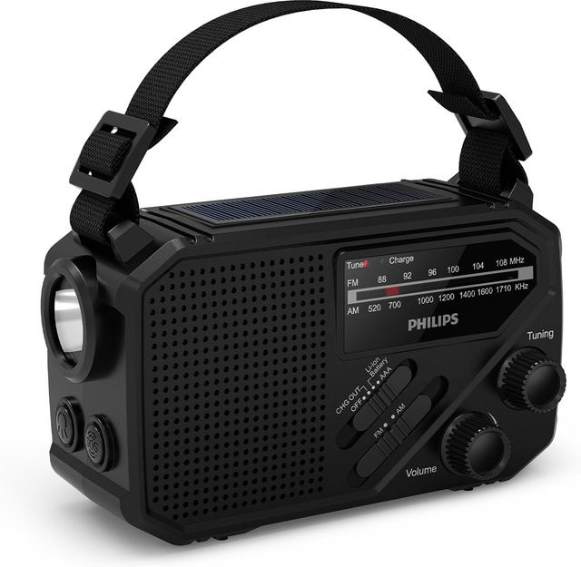 Philips TAR1609/00 Mobiles Notfallradio in Schwarz mit FM/AM und USB-C Anschluss - Bild 2