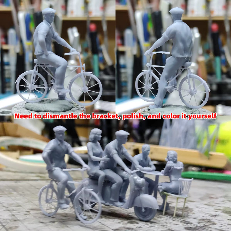 CorMake Moderne Urbane Zivilisten-Frauen Fahrrad-Set, Modellbausatz, 1:87 - Bild 3