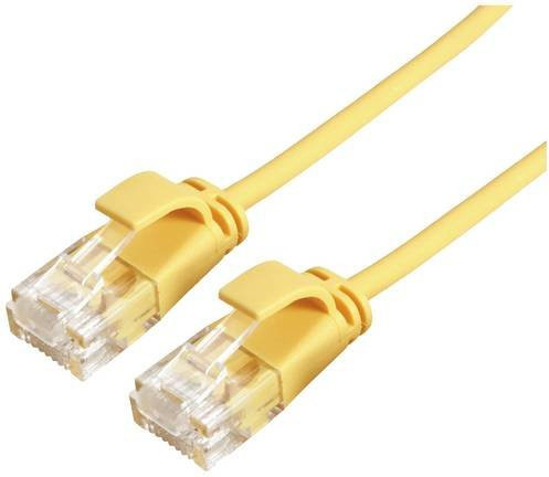 Roline RJ45 Patchkabel CAT 6a U/UTP Ethernet LAN Gelb, Länge: 0,15 m - Bild 1