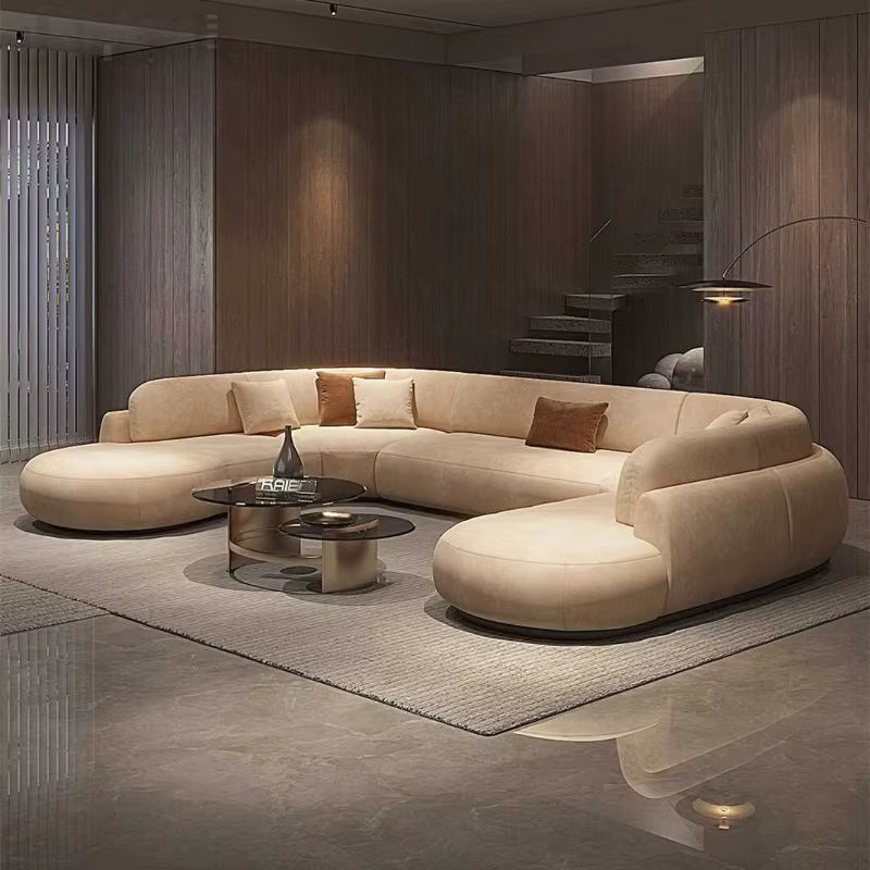 DUTRIEUX Ecksofa in U-Form aus Stoff in Beige mit passenden Kissen für dein Wohnzimmer - Bild 3