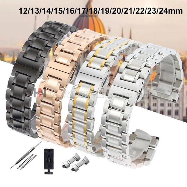 Uhrenarmband Langley, Edelstahl, Schmetterlingsschnalle, Unisex - Bild 1
