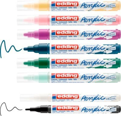 edding Acrylmarker Nordic 8er Set mit Rundspitze in Multicolour für permanente Markierungen auf verschiedenen Oberflächen - Bild 1