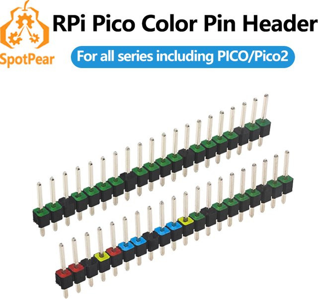 Raspberry Pi Pico Colorful GPIO Pins Header für Pico2 und Pico2W RP2350 Entwicklungsboards, Mehrfarbig - Bild 1