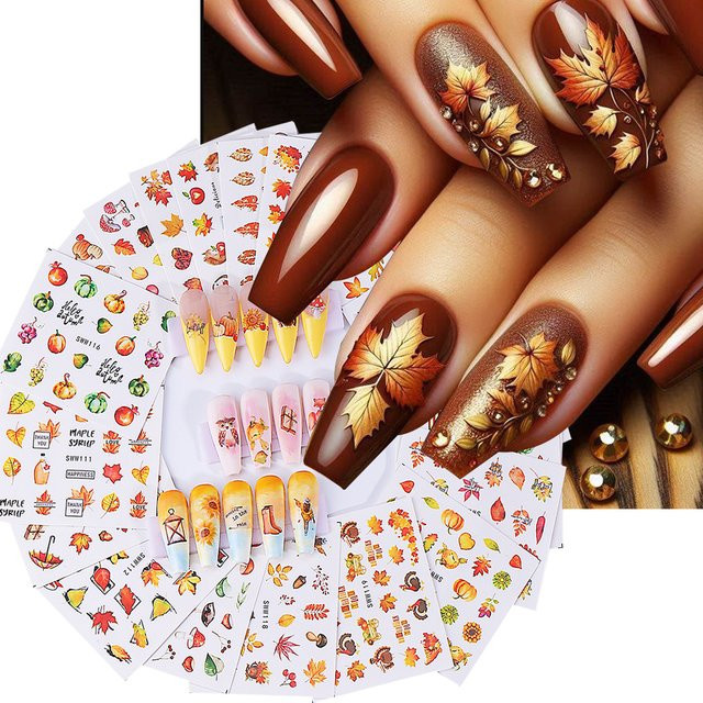 SWEET TREND Nagelaufkleber Herbst Design, 24 Stück, Unisex - Bild 1