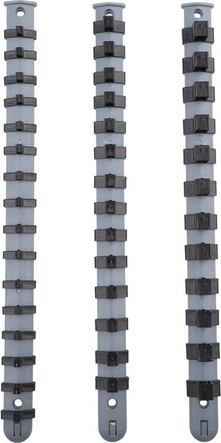 VIBRATITE 3-teiliges Set Kunststoff-Steckschlüssel-Organizer in Grau für 1/4, 3/8 und 1/2 Zoll - Bild 1