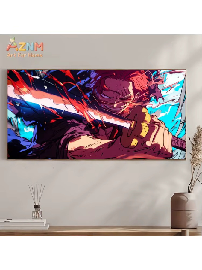 AZNM One Piece Shanks Red Hair Haki Sword Anime Leinwand-Wandkunstdruck als ungerahmtes Poster in Mehrfarbig für deine Heimdekoration - Bild 6