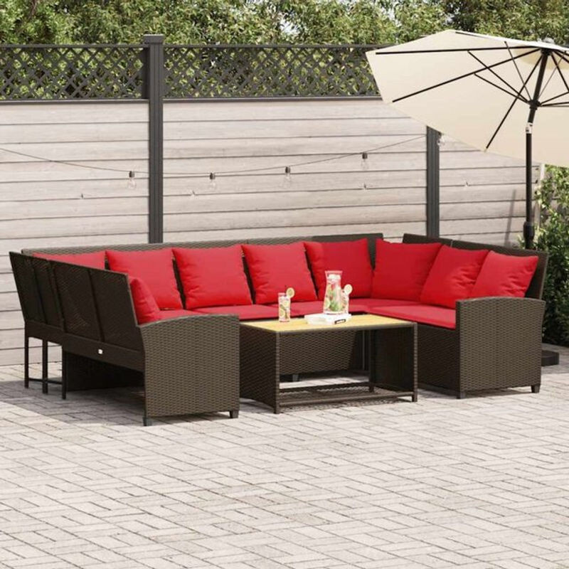 Gartensofa mit Kissen aus Polyrattan in Braun von vidaxl - Bild 1