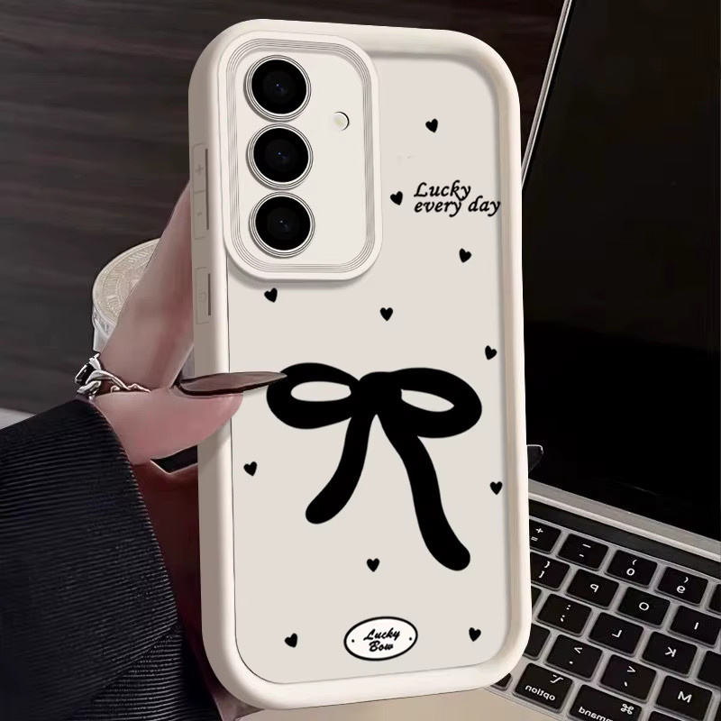 Schwarzes Softcase mit Schleifen-Design für Samsung Galaxy S26 S25 S24 S23 Ultra Plus FE A56 A55 A54 A37 A36 A27 A18 A17 A16 A15 Handyhülle - Bild 2