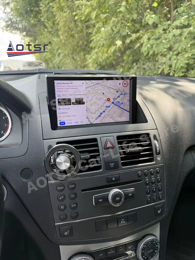 Aotsr Android Auto Multimedia Radio mit 7 Zoll Display und GPS Navigation für Mercedes-Benz C W204 2007 bis 2011 in Schwarz - Bild 3
