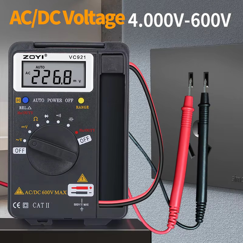 ZOYI VC921 True-RMS Multimeter Kartentyp Elektrischer Tester in Schwarz für Widerstand, Kontinuität, Diode und Kapazität - Bild 3