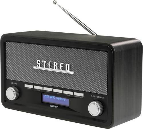 Denver DAB-18 Retroradio mit DAB+, UKW, Bluetooth und Weckfunktion in Schwarz oder Grau - Bild 1