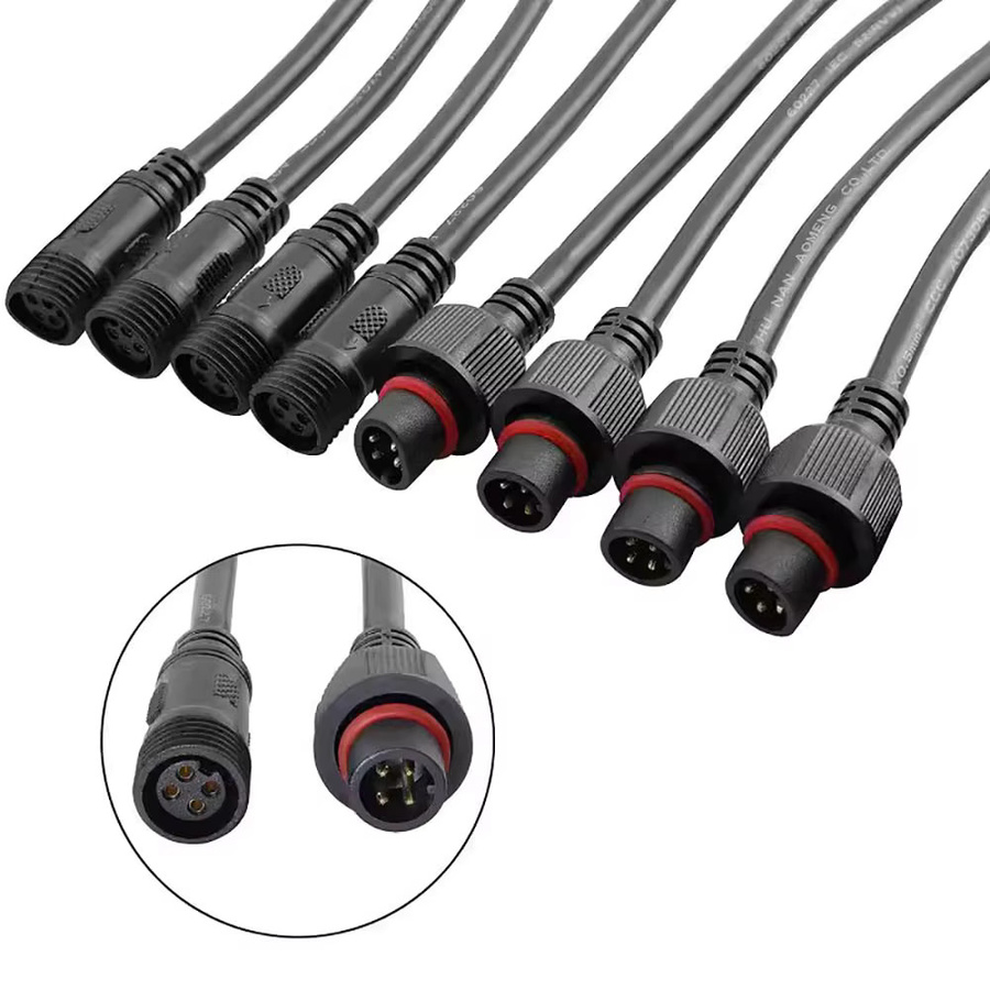 LAJQTAO Wasserdichtes Anschlusskabel für LED-Lichtstreifen mit 2, 3 oder 4 Pin Stecker und Buchse in Schwarz, Kabellänge: 40 cm - Bild 2
