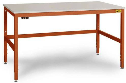 Manuflex CANTOLAB ESD-Arbeitstisch LC3116.2001 mit Kunststoffplatte, Rotorange, B/T/H: 200 x 80 x 75,8-95,8 cm - Bild 1
