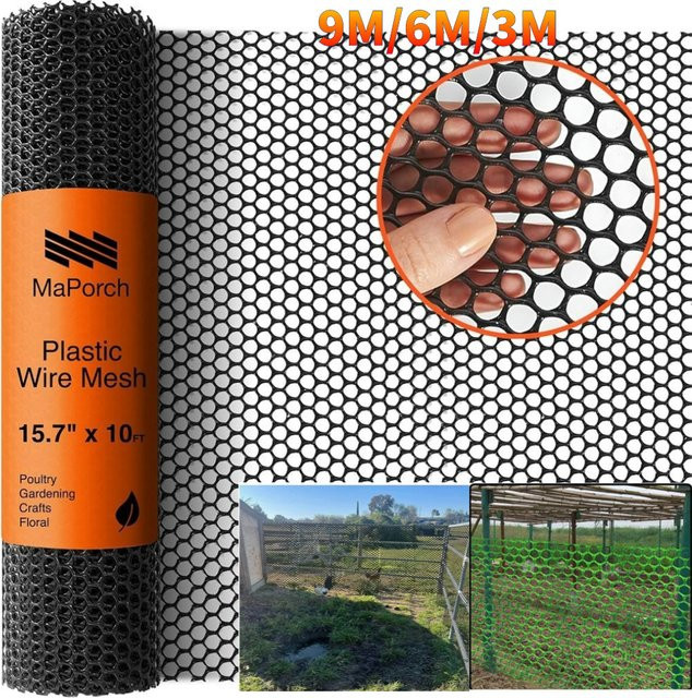 VKTECH Maschendraht aus Kunststoff in Weiß als vielseitiger Zaun für Geflügel, Hunde, Kaninchen und Gartenarbeit, Höhe: 40 cm, Länge: 40 m - Bild 1