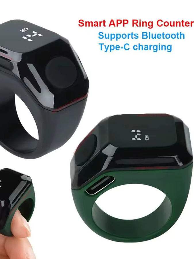 Ola Esporte Smarter Digitaler Zählring mit LCD-Display und Bluetooth, Unisex, Schwarz - Bild 5
