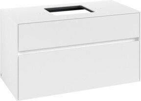 V&B Waschtischunterschrank Collaro in Weiß Matt mit mittiger Waschtischöffnung, B/H/T: 100 x 54,8 x 50 cm - Bild 1