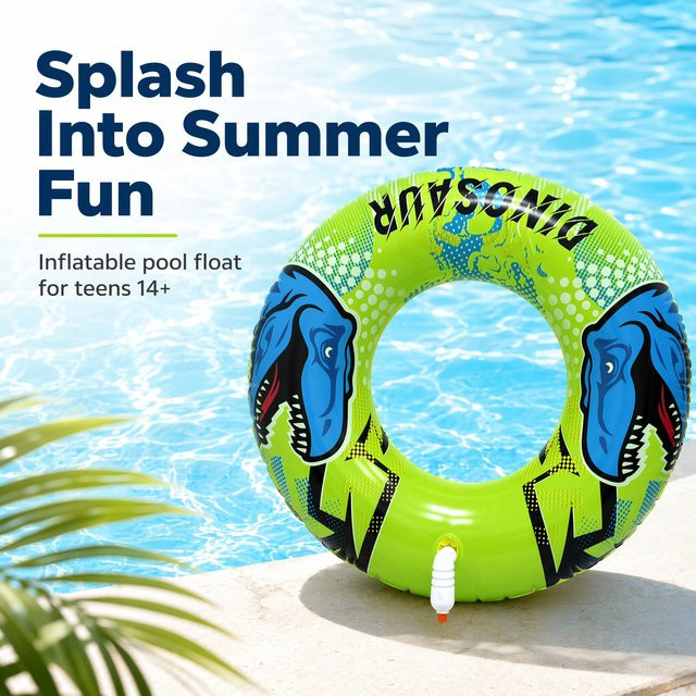 Wonflex Aufblasbarer Schwimmring mit Cartoon-Tiermotiv, mit Wasserpistole, ab 14 Jahren - Bild 1