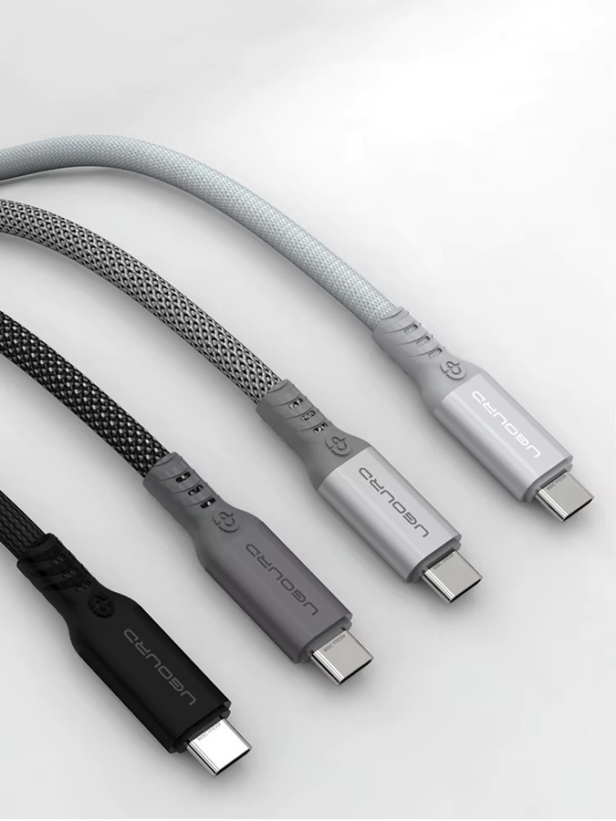 UGOURD Thunderbolt 4 USB4-Kabel Typ-C in Grau mit 40 Gbit/s Datenübertragung und 240 W Schnellladefunktion für Laptop und SSD - Bild 1