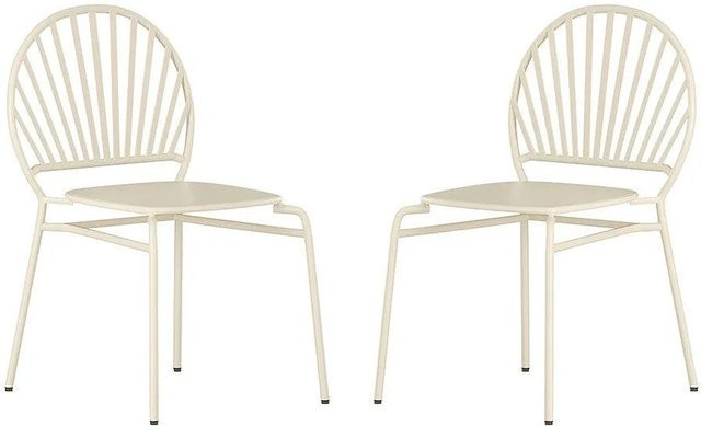 Vente-unique Gartenstuhl Cedeira aus Metall in Beige, stapelbar, Breite: 50 cm, Tiefe: 50 cm, Höhe: 50 cm - Bild 1
