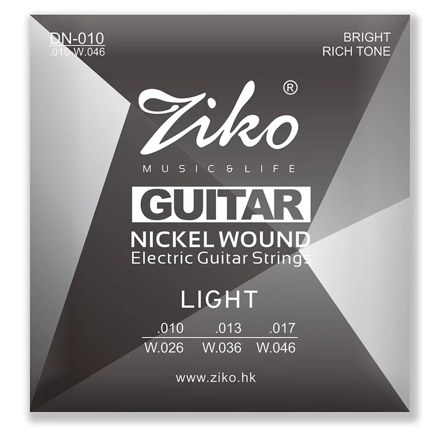 Ziko DN-010 E-Gitarrensaiten mit Hexagon-Legierungskern in Silber - Bild 2