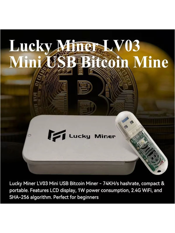 Lucky Miner LV03 USB Bitcoin Miner 250KH/s Mini SHA-256 ASIC Solo BTC Lotterie-Miner mit geringem Stromverbrauch - Bild 6