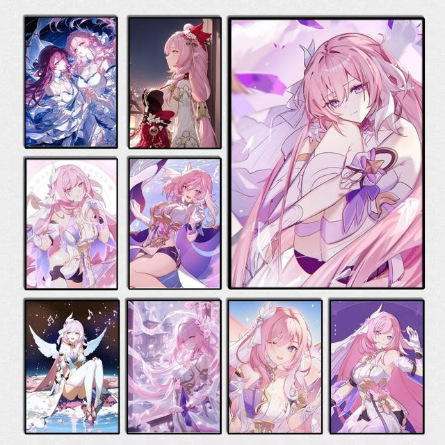 Anime Girl Elysia Poster Bilibili Wandaufkleber Mehrfarbig - Bild 1