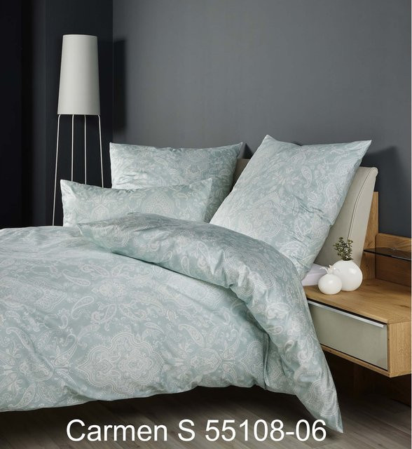 Janine Interlock-Jersey-Bettwäsche Carmen S, gestreift in Blau, modern und sommerlich - Bild 1