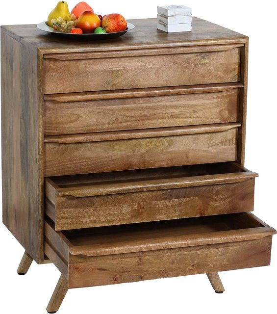 Highboard MCW-L96 Kommode aus Massivholz Mango mit Schubladen, B/T/H: 81 x 43 x 65 cm - Bild 1