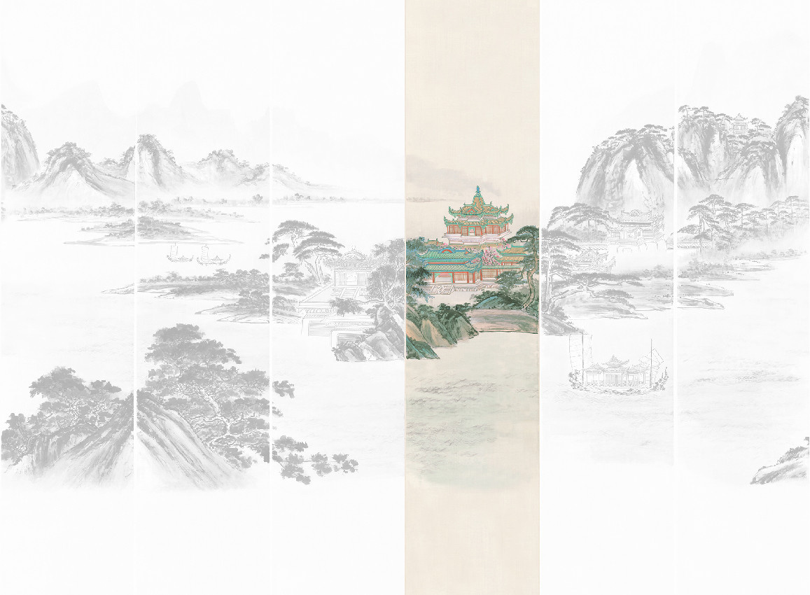 Jannelli & Volpi Mural Kaisui Pastel Panel 4 Wandgestaltung aus Vinyl in Multicolour - Bild 1