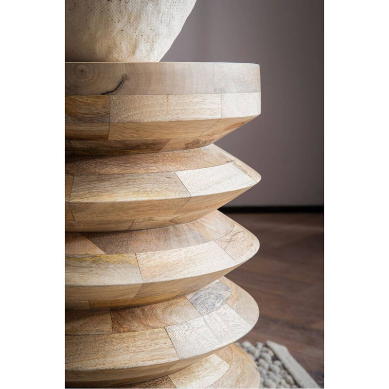 Runder Beistelltisch aus Mango Holz in Braun B/H/T: 35 x 45 x 35 cm - Bild 4