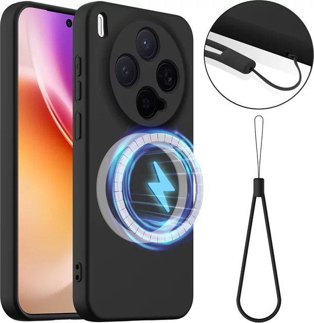 Magnetische Flüssigsilikonhülle für Vivo Smartphones in Rot oder Blau - Bild 1